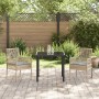 sillas de jardín 2 pcs con cojines beige de ratán sintético