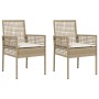 sillas de jardín 2 pcs con cojines beige de ratán von , Gartenstühle - Ref: Foro24-42003449, Preis: 114,72 €, Rabatt: %