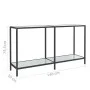 White tempered glass console table 140x35x75.5 cm by vidaXL, Side tables - Ref: Foro24-331696, Price: 74,98 €, Discount: %