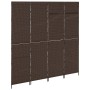 Divisor de habitación 4 paneles plegable marrón 195x180 cm poli ratán de , Divisores de ambientes - Ref: Foro24-42003673, Pre...