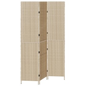 Divisor de habitación 3 paneles plegable beige 146x200 cm de poliratán de , Divisores de ambientes - Ref: Foro24-42003678, Pr...