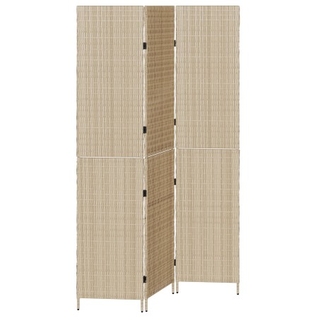 Divisor de habitación 3 paneles plegable beige 146x200 cm de poliratán de , Divisores de ambientes - Ref: Foro24-42003678, Pr...