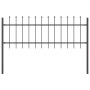 valla de jardín con parte superior en punta gris 1,7x0,6 m acero by , fence panels - Ref: Foro24-42003868, Price: 53,64 €, Di...