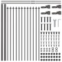 valla de jardín con parte superior en punta gris 1,7x0,6 m acero by , fence panels - Ref: Foro24-42003868, Price: 53,64 €, Di...