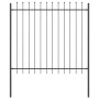 Cerca de Jardín con Punta de Lanza Gris 1,7x1,5 m Acero by , fence panels - Ref: Foro24-42003872, Price: 67,72 €, Discount: %