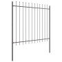 Cerca de Jardín con Punta de Lanza Gris 1,7x1,5 m Acero by , fence panels - Ref: Foro24-42003872, Price: 67,72 €, Discount: %
