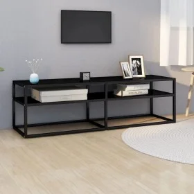 Mueble para TV vidrio templado negro 140x40x40,5 cm de vidaXL, Muebles TV - Ref: Foro24-331715, Precio: 104,86 €, Descuento: %