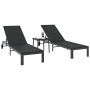 Tumbonas 2 pcs con ruedas y mesa negro de poliratán von , Liegen - Ref: Foro24-42004131, Preis: 264,18 €, Rabatt: %