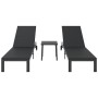 Tumbonas 2 pcs con ruedas y mesa negro de poliratán von , Liegen - Ref: Foro24-42004131, Preis: 264,18 €, Rabatt: %
