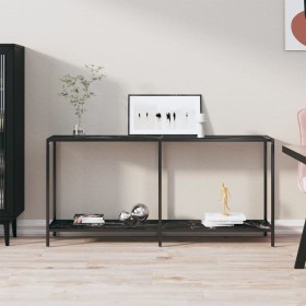 Black tempered glass console table 160x35x75.5 cm by vidaXL, Side tables - Ref: Foro24-331701, Price: 108,09 €, Discount: %