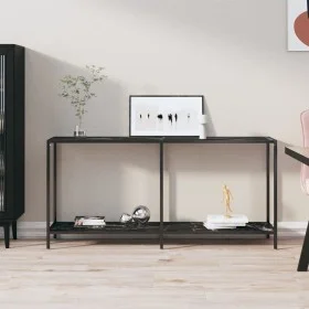 Black tempered glass console table 160x35x75.5 cm by vidaXL, Side tables - Ref: Foro24-331701, Price: 105,62 €, Discount: %