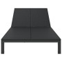 Tumbona con cojines y ruedas para 2 personas, Negro, Poliratán de , Tumbonas - Ref: Foro24-42004133, Precio: 215,39 €, Descue...