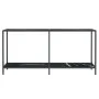 Black tempered glass console table 160x35x75.5 cm by vidaXL, Side tables - Ref: Foro24-331701, Price: 105,62 €, Discount: %
