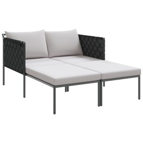 Tumbona con cojines para 2 personas Anthracite 115x153x69,5 cm Acero by , Loungers - Ref: Foro24-42004134, Price: 260,56 €, D...