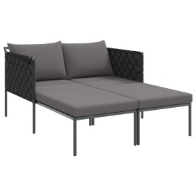 Tumbona con cojines para 2 personas Anthracite 115x153x69,5 cm Acero von , Liegen - Ref: Foro24-42004135, Preis: 260,56 €, Ra...