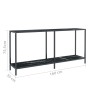 Mesa consola vidrio templado negro 160x35x75,5 cm