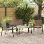 Set de café para exteriores de 4 piezas en ratán y acero marrón by , Garden sets - Ref: Foro24-42004145, Price: 253,59 €, Dis...