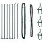 Set de postes de cerca con placas base Set de 14 Verde Metal de , Postes de cerca - Ref: Foro24-42004290, Precio: 63,07 €, De...