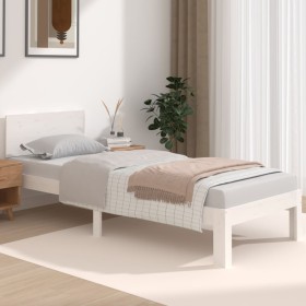 Estructura de cama madera maciza de pino blanco 75x190 cm