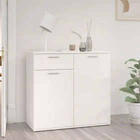 Hochglanzweißes Sperrholz-Sideboard 80x36x75 cm von vidaXL, Sideboards - Ref: Foro24-805776, Preis: 101,60 €, Rabatt: %