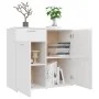 Glossy white plywood sideboard 80x36x75 cm by vidaXL, Sideboards - Ref: Foro24-805776, Price: 103,15 €, Discount: %