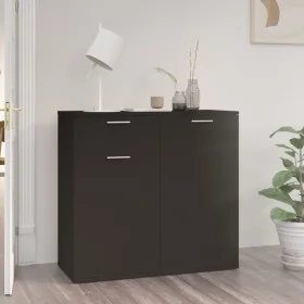 Aparador de madera contrachapada negro 80x36x75 cm de vidaXL, Aparadores - Ref: Foro24-805771, Precio: 85,12 €, Descuento: %