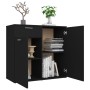 Aparador de madera contrachapada negro 80x36x75 cm de vidaXL, Aparadores - Ref: Foro24-805771, Precio: 91,52 €, Descuento: %