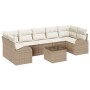 Conjunto de sofá de jardín 8 pcs Beige 55 x 55 x 37 cm