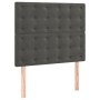 Cama box spring con colchón terciopelo gris oscuro 90x200 cm