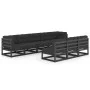 Set de muebles de jardín 8 pzas con cojines madera pino negro de vidaXL, Conjuntos de jardín - Ref: Foro24-3077148, Precio: 8...