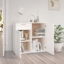 Weißes Sperrholz-Sideboard 80x36x75 cm von vidaXL, Sideboards - Ref: Foro24-805770, Preis: 86,10 €, Rabatt: %