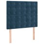Cama box spring con colchón terciopelo azul oscuro 100x200 cm