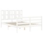 Weißer Massivholzbettrahmen mit Kopfteil 120x200 cm von vidaXL, Betten und Lattenroste - Ref: Foro24-3194112, Preis: 131,79 €...