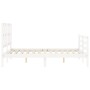 Weißer Massivholzbettrahmen mit Kopfteil 120x200 cm von vidaXL, Betten und Lattenroste - Ref: Foro24-3194112, Preis: 131,79 €...