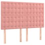 Cama box spring con colchón terciopelo rosa 140x190 cm