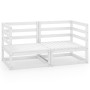 2-Sitzer-Gartensofa aus weißem massivem Kiefernholz von vidaXL, Outdoor-Sofas - Ref: Foro24-3075245, Preis: 131,07 €, Rabatt: %