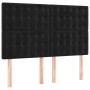 Cama box spring con colchón terciopelo negro 140x200 cm