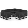 Set de muebles de jardín 12 pzas con cojines madera pino negro de vidaXL, Conjuntos de jardín - Ref: Foro24-3077003, Precio: ...