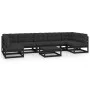 Set de muebles de jardín 8 pzas con cojines madera pino negro de vidaXL, Conjuntos de jardín - Ref: Foro24-3077193, Precio: 8...