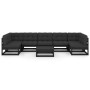 Gartenmöbelset 8-teilig mit Kissen Kiefernholz schwarz von vidaXL, Gartensets - Ref: Foro24-3077193, Preis: 872,34 €, Rabatt: %