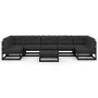 Set de muebles de jardín 8 pzas con cojines madera pino negro de vidaXL, Conjuntos de jardín - Ref: Foro24-3077193, Precio: 8...