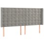 Cama box spring con colchón terciopelo gris claro 160x200 cm