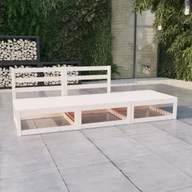 3-teiliges Garten-Lounge-Set aus weißem massivem Kiefernholz von vidaXL, Gartensets - Ref: Foro24-3075235, Preis: 139,33 €, R...