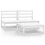 3-teiliges Garten-Lounge-Set aus weißem massivem Kiefernholz von vidaXL, Gartensets - Ref: Foro24-3075235, Preis: 139,33 €, R...
