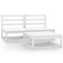 3-teiliges Garten-Lounge-Set aus weißem massivem Kiefernholz von vidaXL, Gartensets - Ref: Foro24-3075235, Preis: 123,94 €, R...