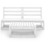 3-teiliges Garten-Lounge-Set aus weißem massivem Kiefernholz von vidaXL, Gartensets - Ref: Foro24-3075235, Preis: 139,33 €, R...