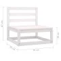 3-teiliges Garten-Lounge-Set aus weißem massivem Kiefernholz von vidaXL, Gartensets - Ref: Foro24-3075235, Preis: 139,33 €, R...