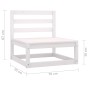 3-teiliges Garten-Lounge-Set aus weißem massivem Kiefernholz von vidaXL, Gartensets - Ref: Foro24-3075235, Preis: 123,94 €, R...