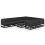 11-teiliges Gartenmöbel-Set mit Kissen aus schwarzem Kiefernholz von vidaXL, Gartensets - Ref: Foro24-3077053, Preis: 1,00 €,...
