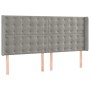Cama box spring con colchón terciopelo gris claro 180x200 cm